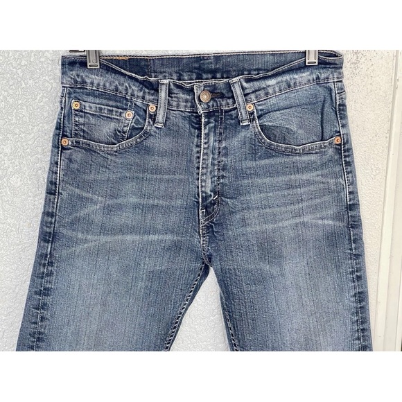 505 Levis Mens Jeans 31x32 Medium Dark Blue Straight Fit - Picture 8 of 8